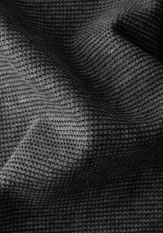 Jet Grey Cotton Waffle Polo Shirt