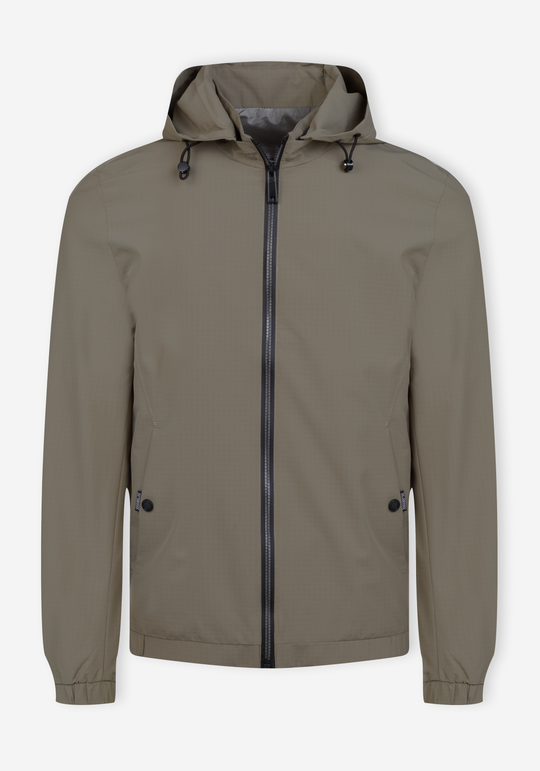 Dune Beige Pocketable Windbreaker Jacket