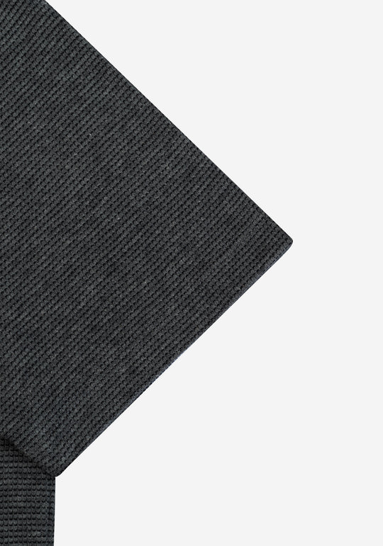 Jet Grey Cotton Waffle Polo Shirt