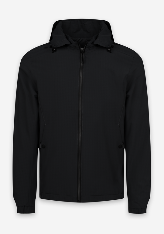Eclipse Black Pocketable Windbreaker Jacket