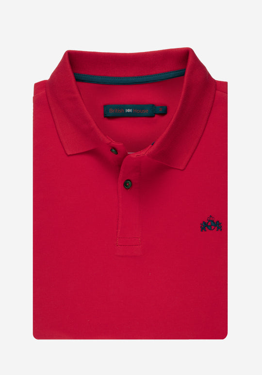 Cardinal Red Cotton Lycra Polo Shirt