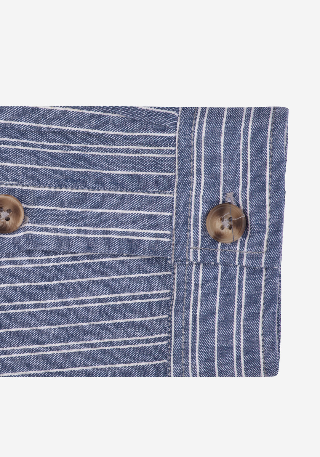 Midnight Blue Stripe Linen Overshirt