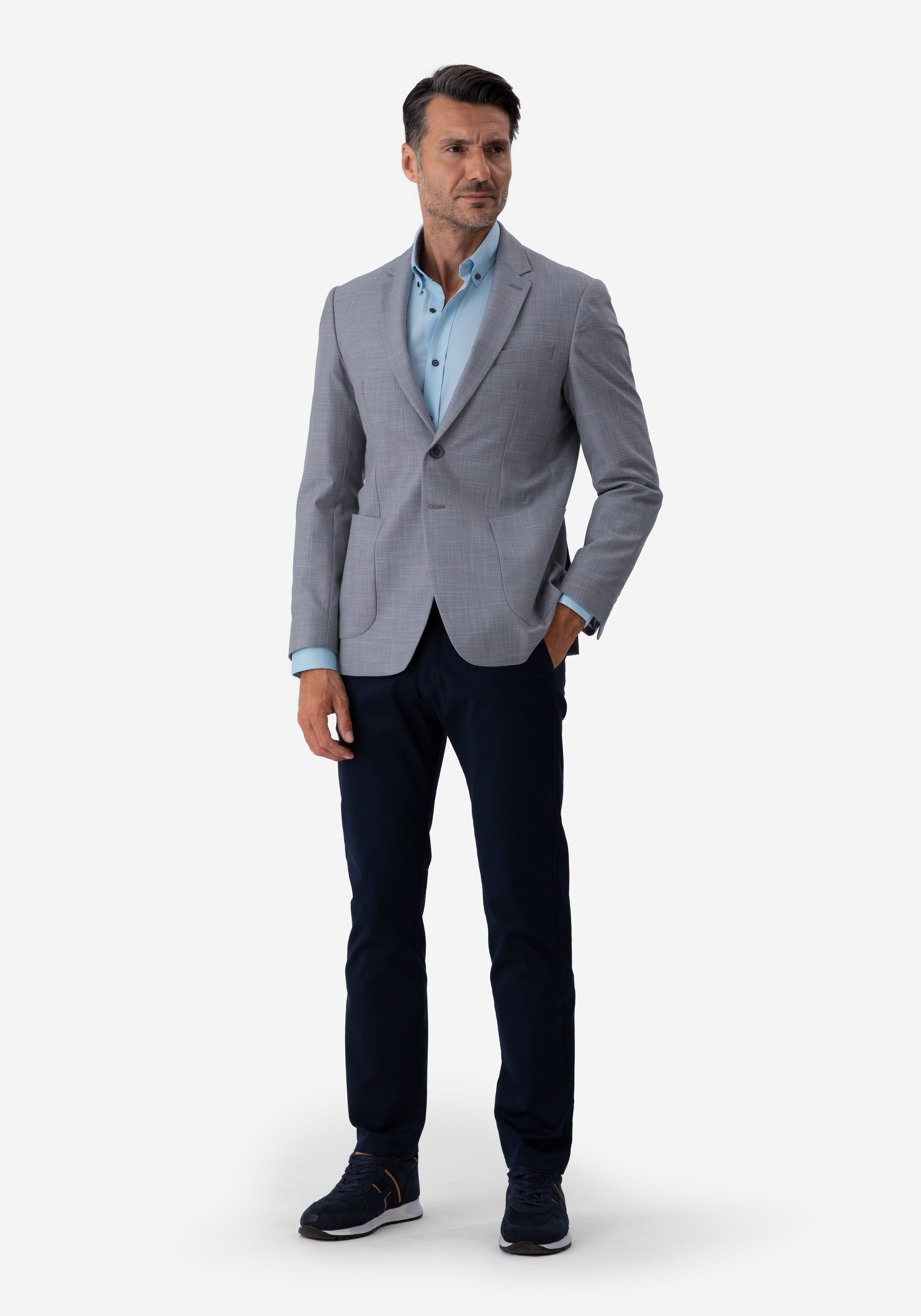 Contemporary Fit French Gray Havana Blazer