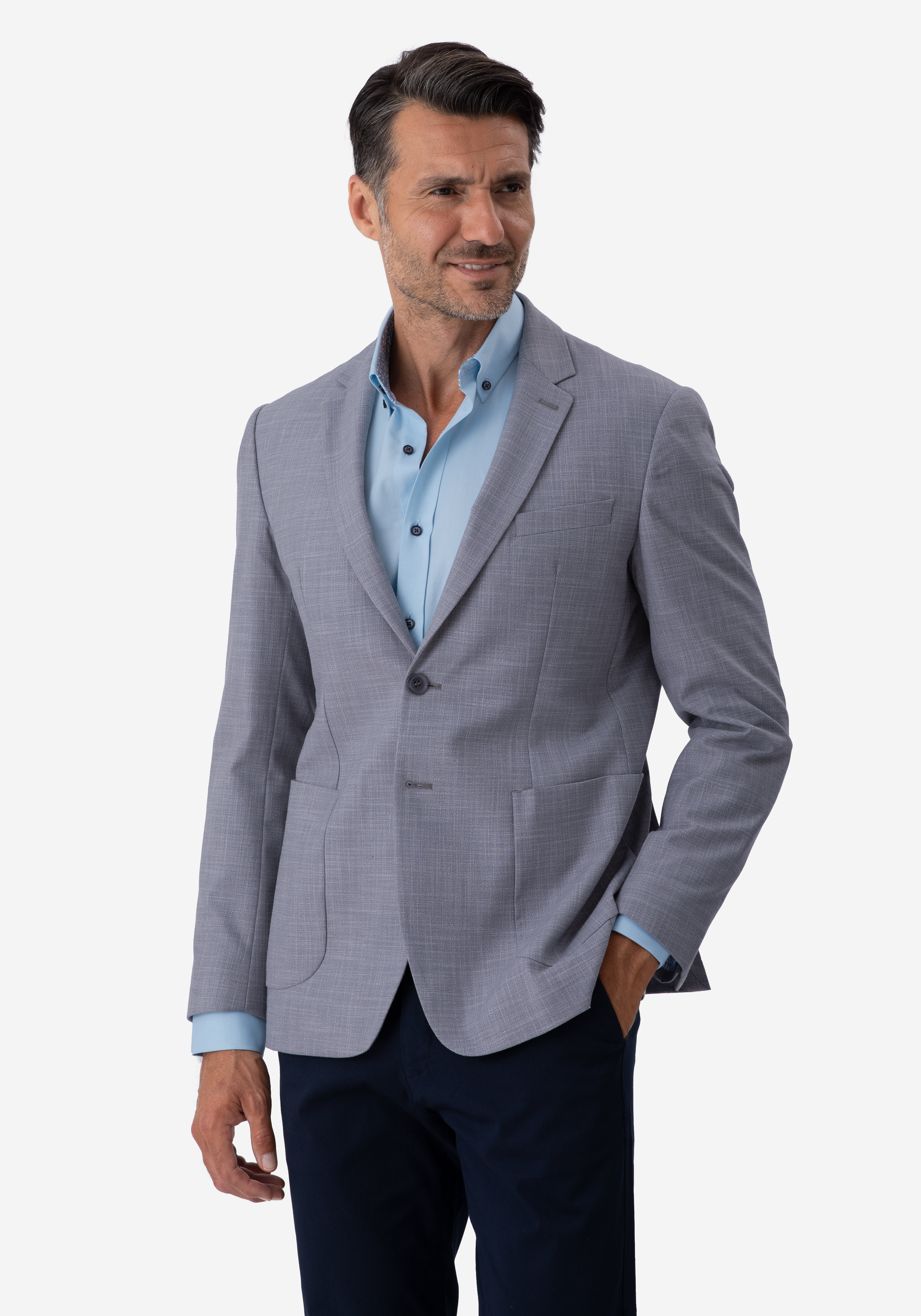 Contemporary Fit French Gray Havana Blazer