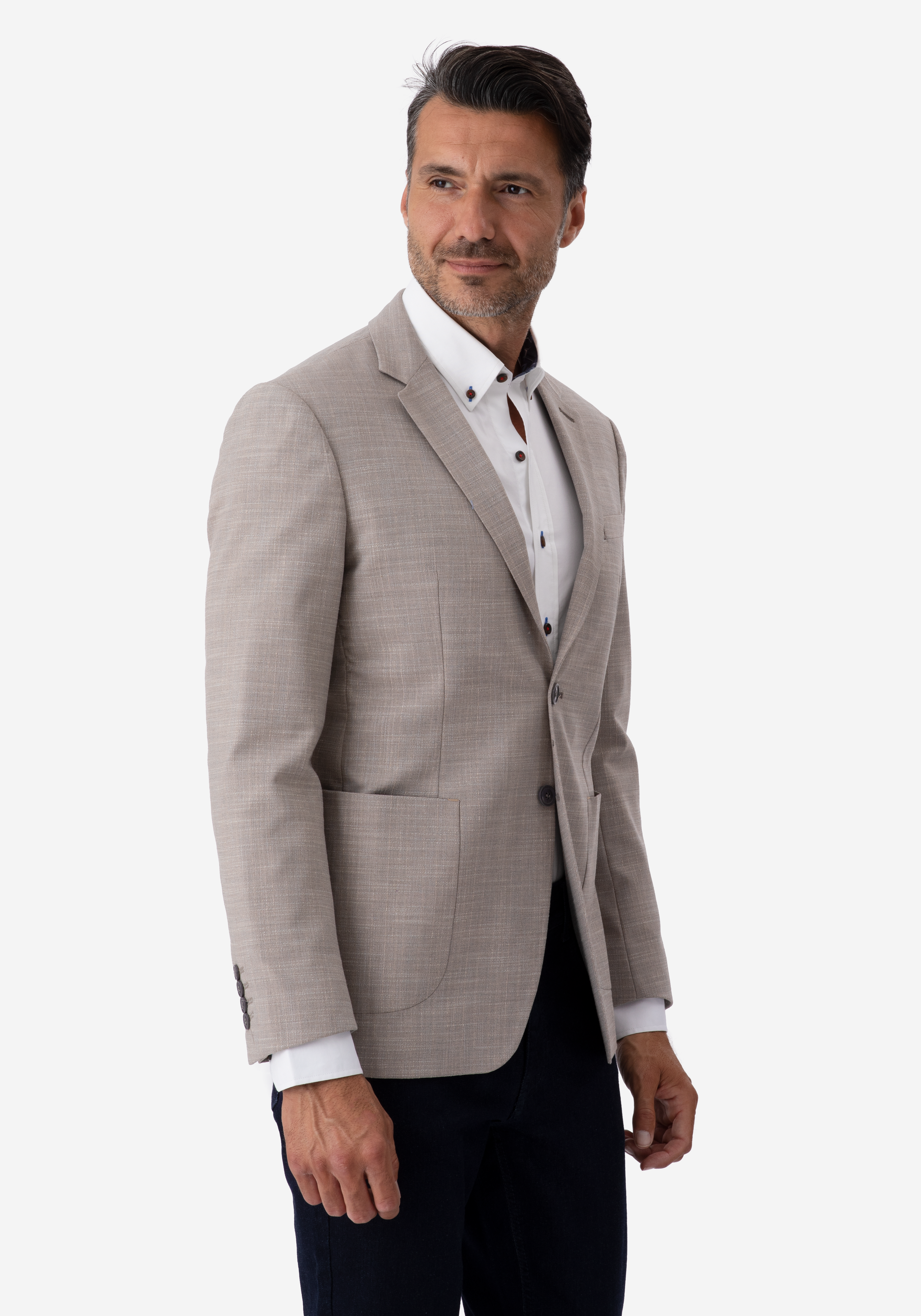 Contemporary Fit Sand Beige Havana Blazer