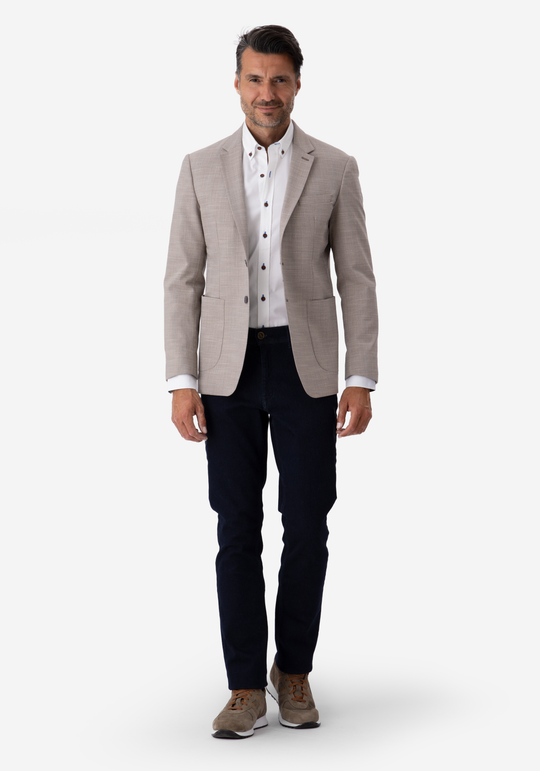 Contemporary Fit Sand Beige Havana Blazer