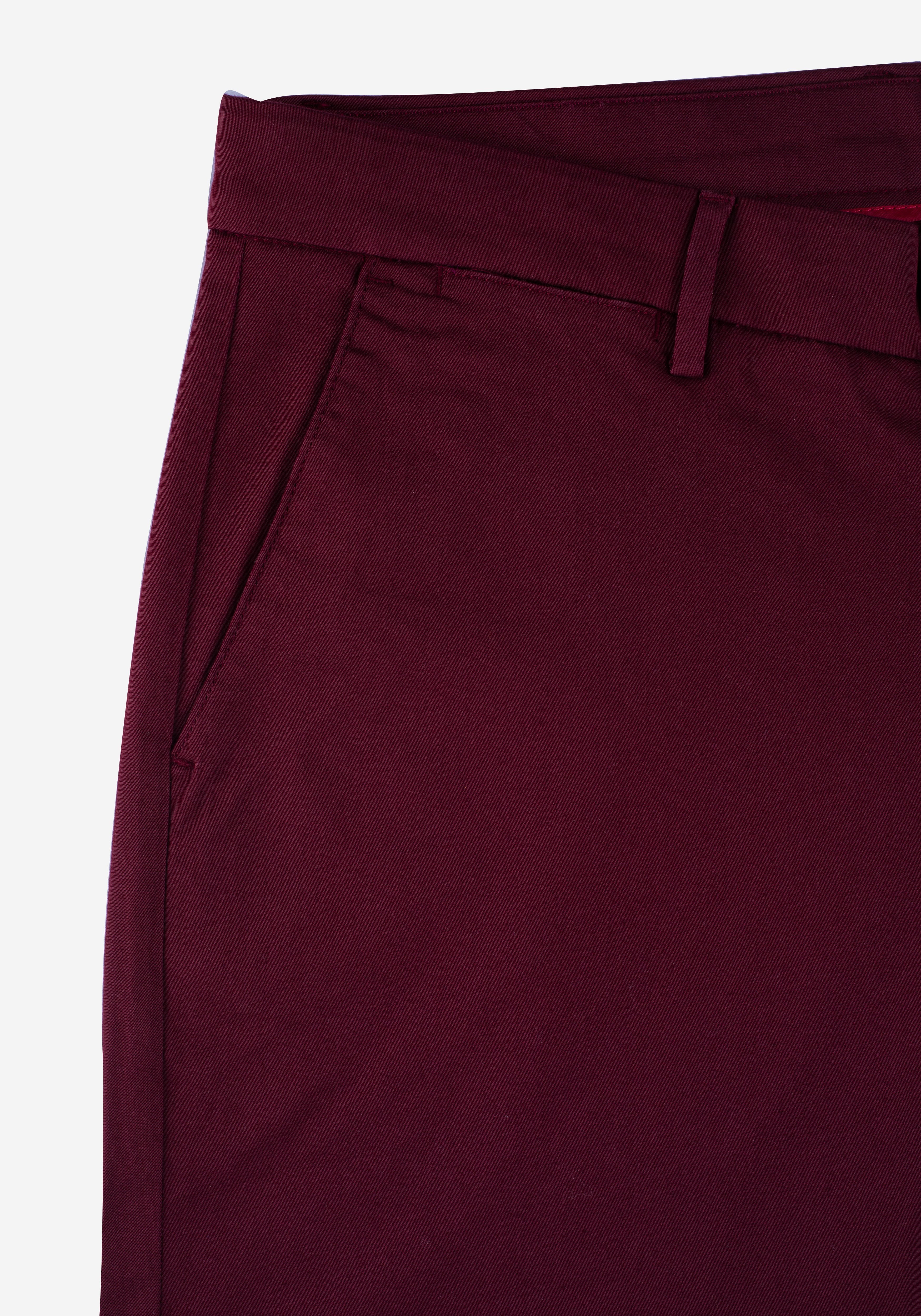 Contemporary Fit Vivid Burgundy Gabardine