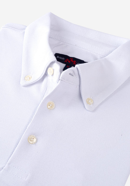 White Cotton Lycra Polo Shirt