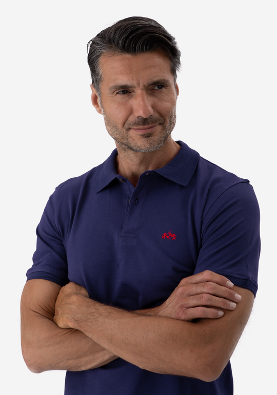 Navy Cotton Lycra Polo Shirt