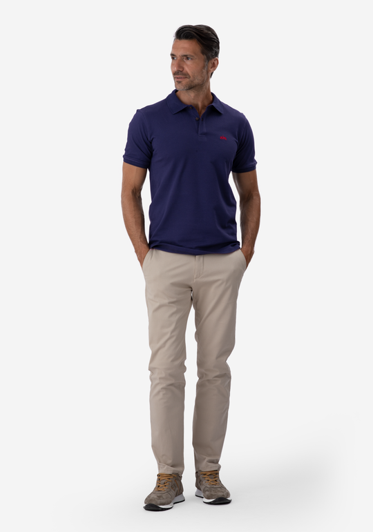 Navy Cotton Lycra Polo Shirt
