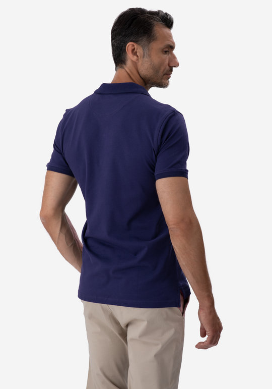 Navy Cotton Lycra Polo Shirt