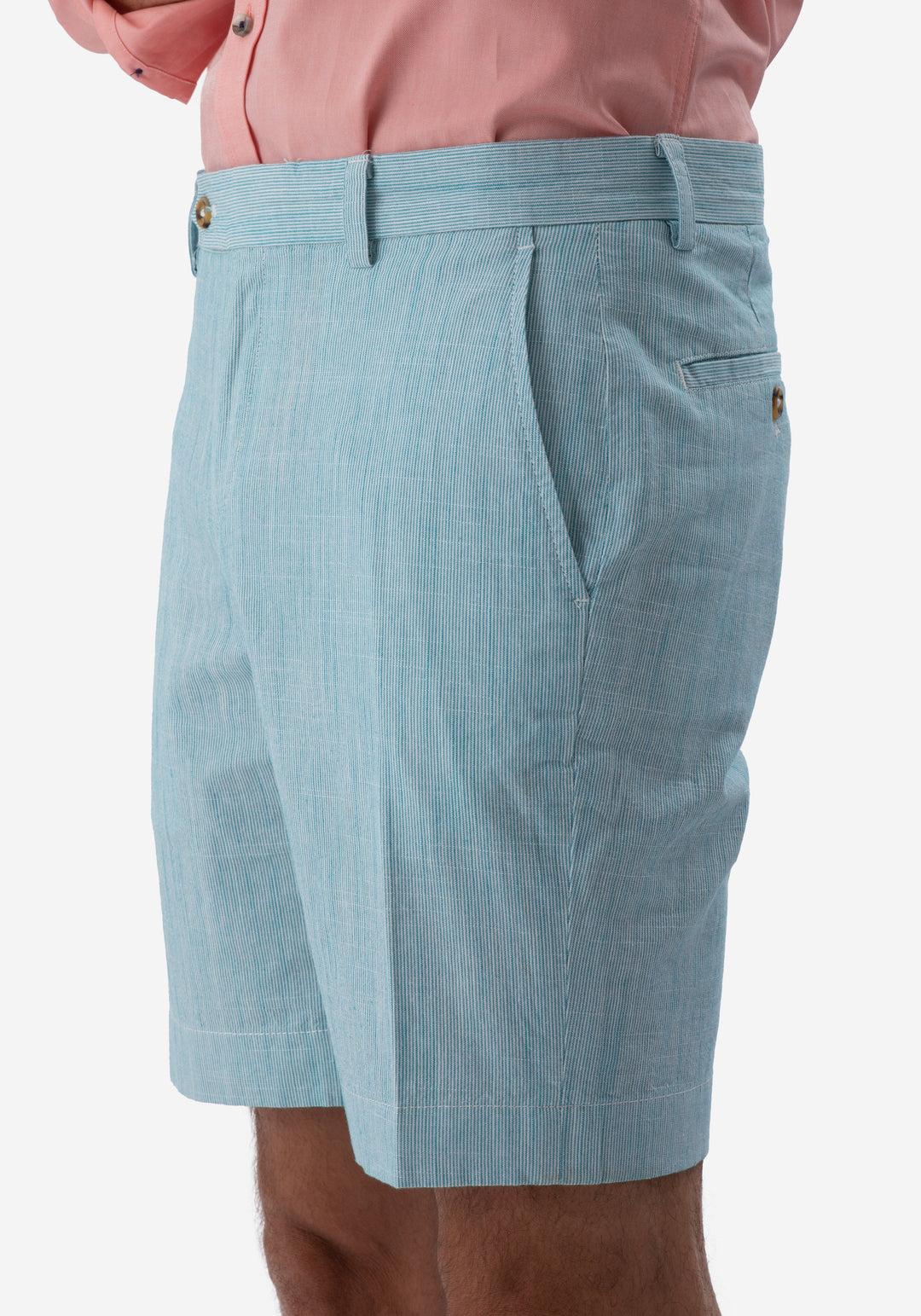 Turquoise Cotton Linen Short