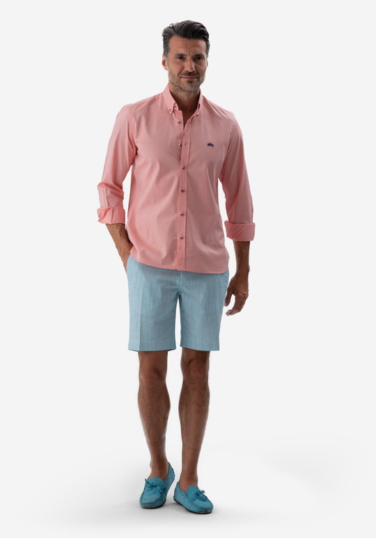 Turquoise Cotton Linen Short