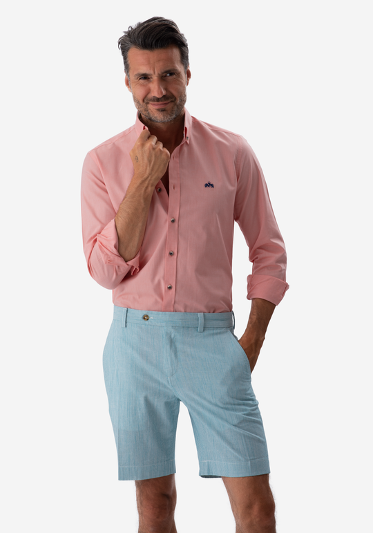 Turquoise Cotton Linen Short