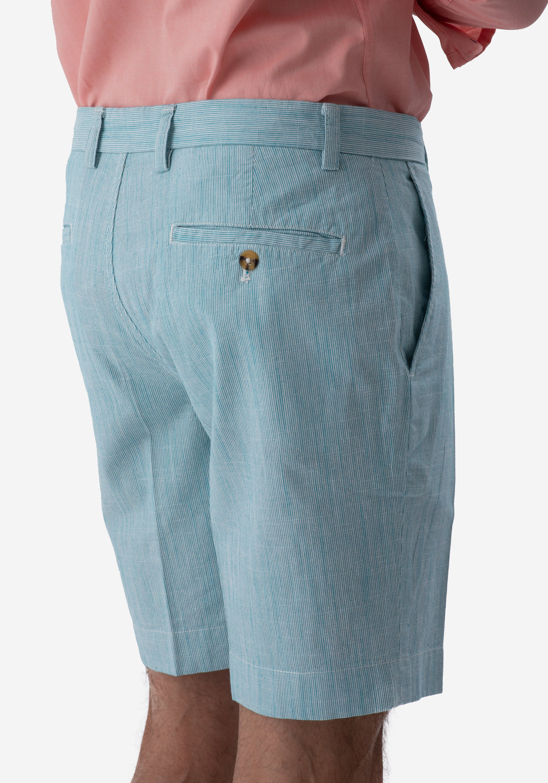 Turquoise Cotton Linen Short