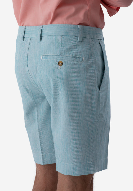 Turquoise Cotton Linen Short