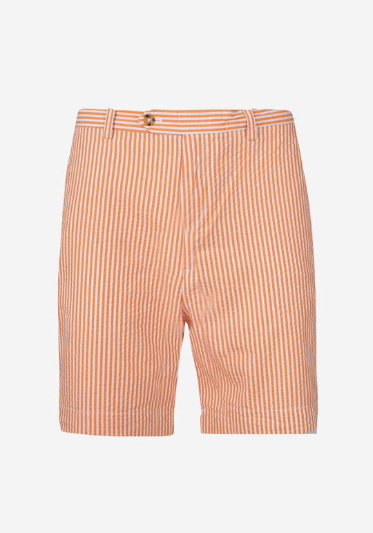 Vivid Orange Seersucker Short