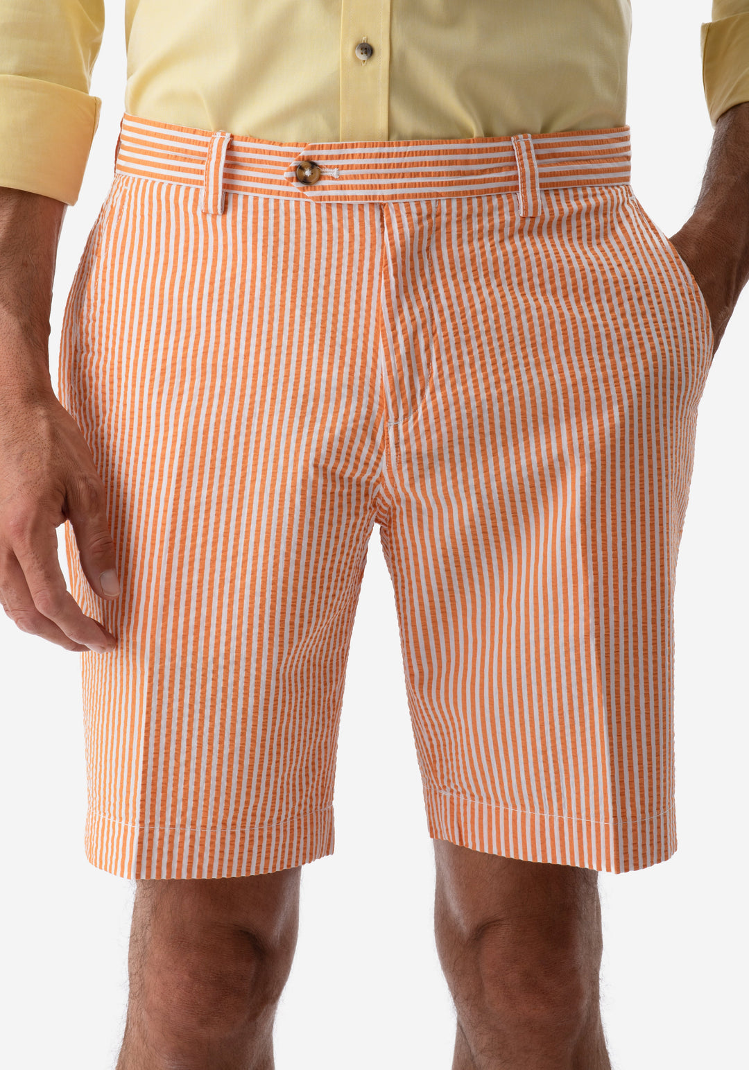 Vivid Orange Seersucker Short