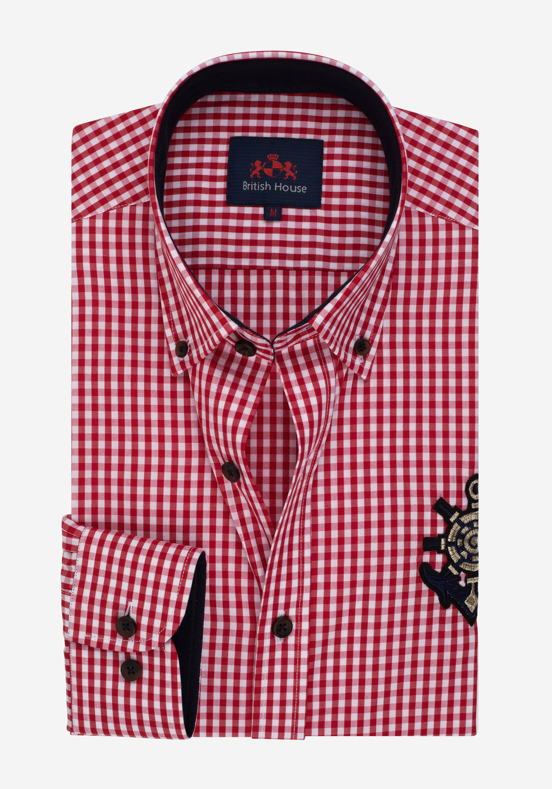 Fiery Red Checked Poplin Shirt