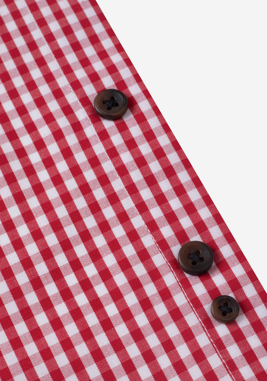 Fiery Red Checked Poplin Shirt