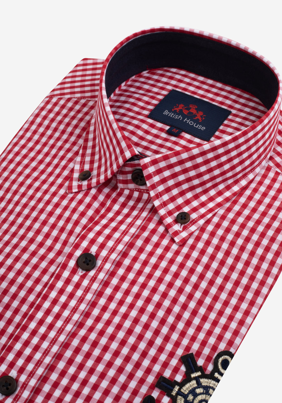 Fiery Red Checked Poplin Shirt