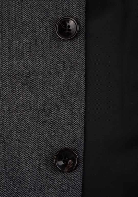 Contemporary Fit Midnight Grey Herringbone Blazer