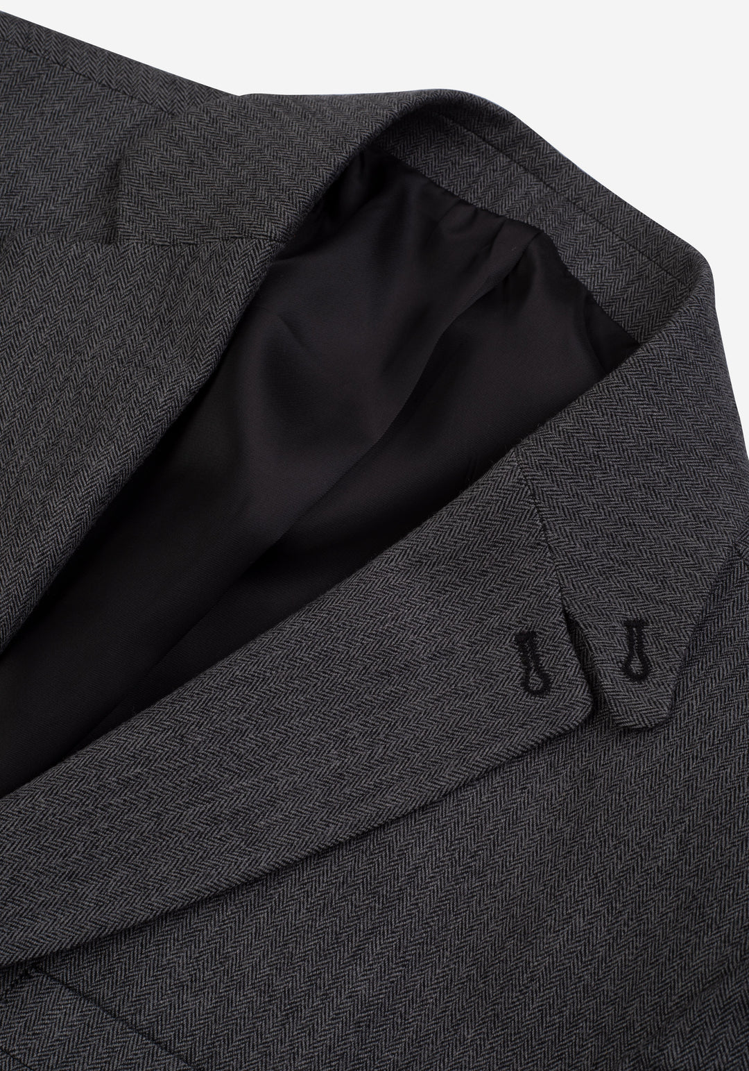 Contemporary Fit Midnight Grey Herringbone Blazer