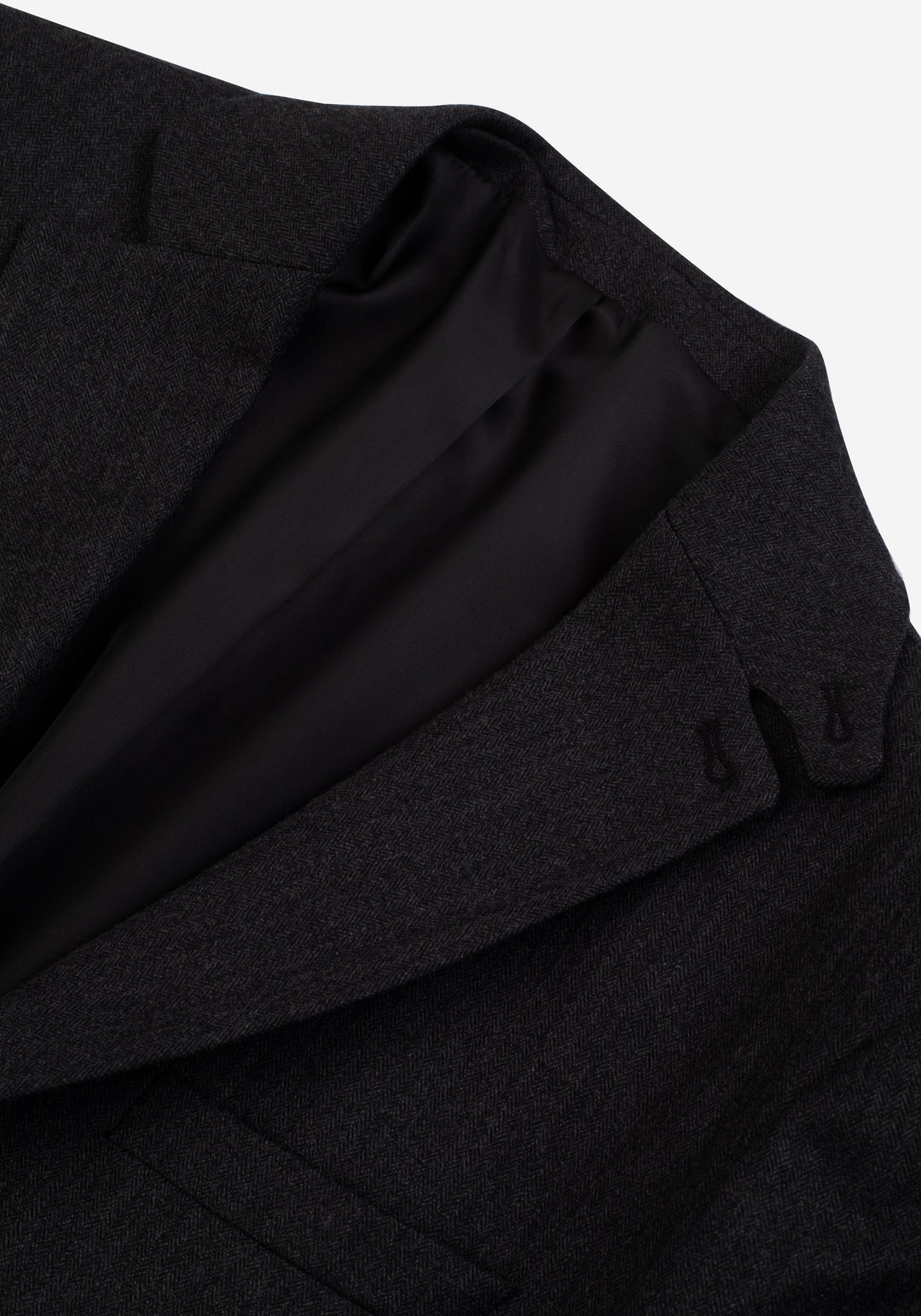 Contemporary Fit Dark Charcoal Herringbone Blazer