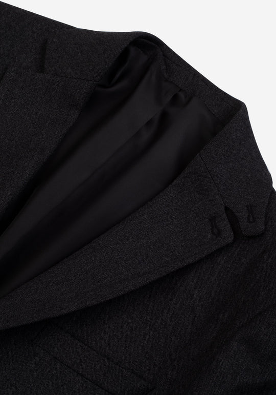 Contemporary Fit Dark Charcoal Herringbone Blazer