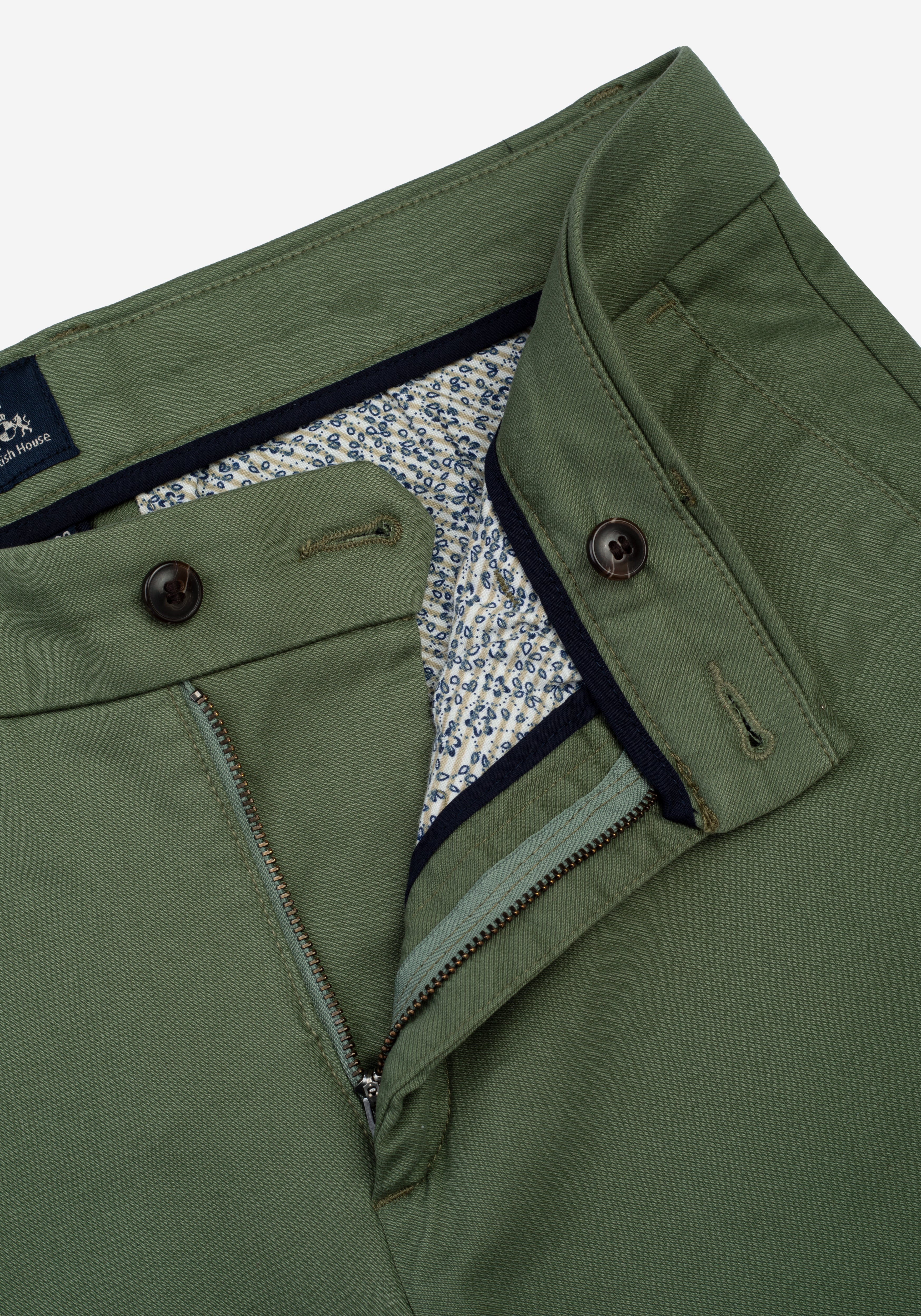 Contemporary Fit Khaki Gabardine