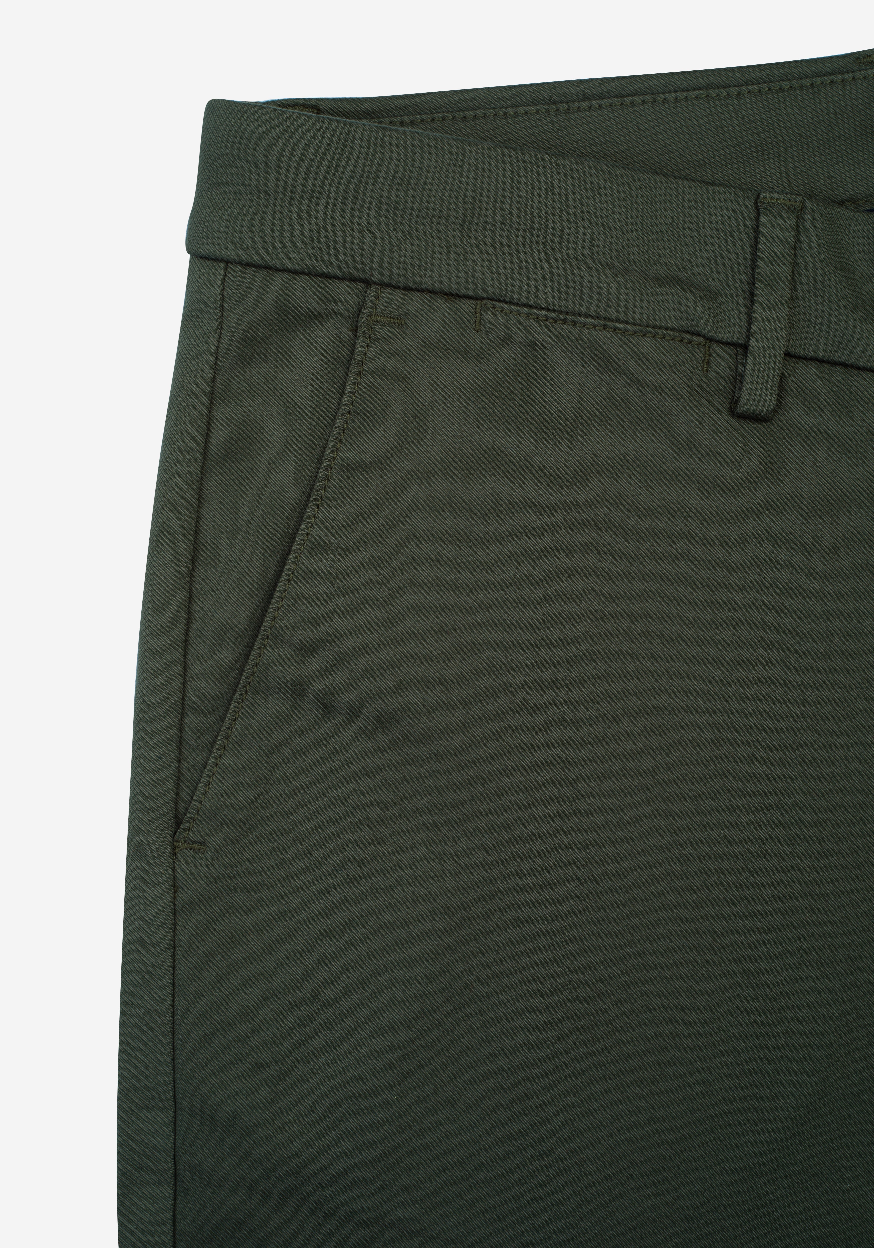 Contemporary Fit Dark Olive Gabardine
