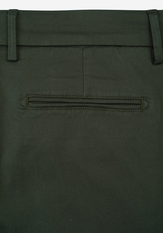 Contemporary Fit Dark Olive Gabardine
