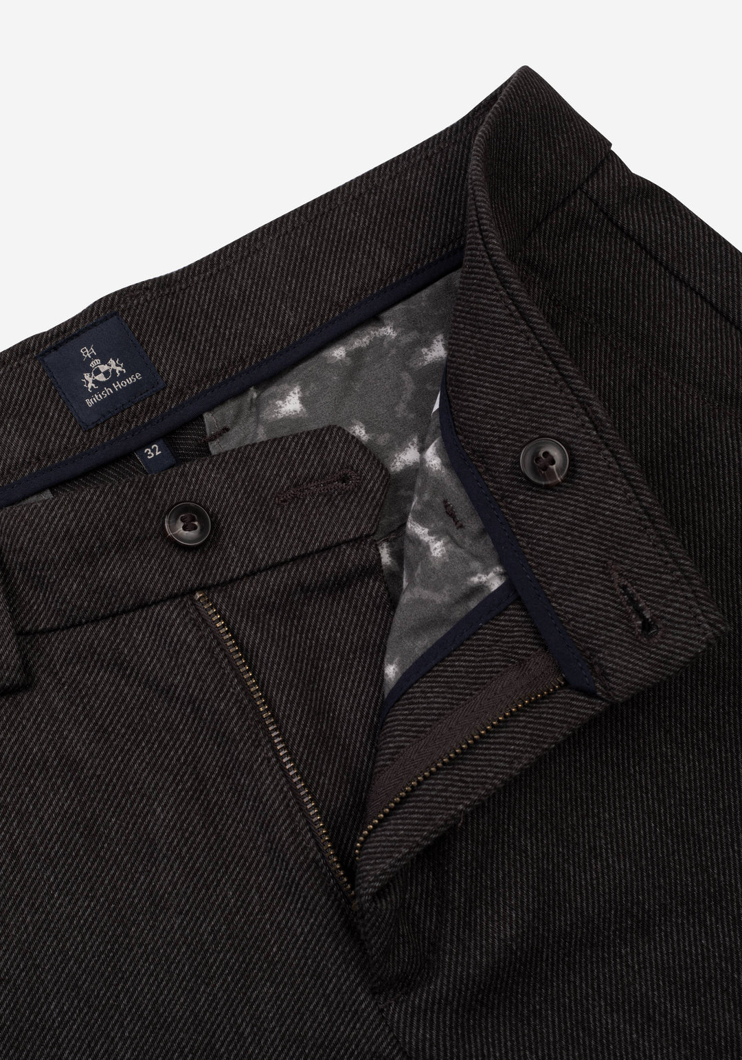 Dark Brown Cavarly Twill Pants