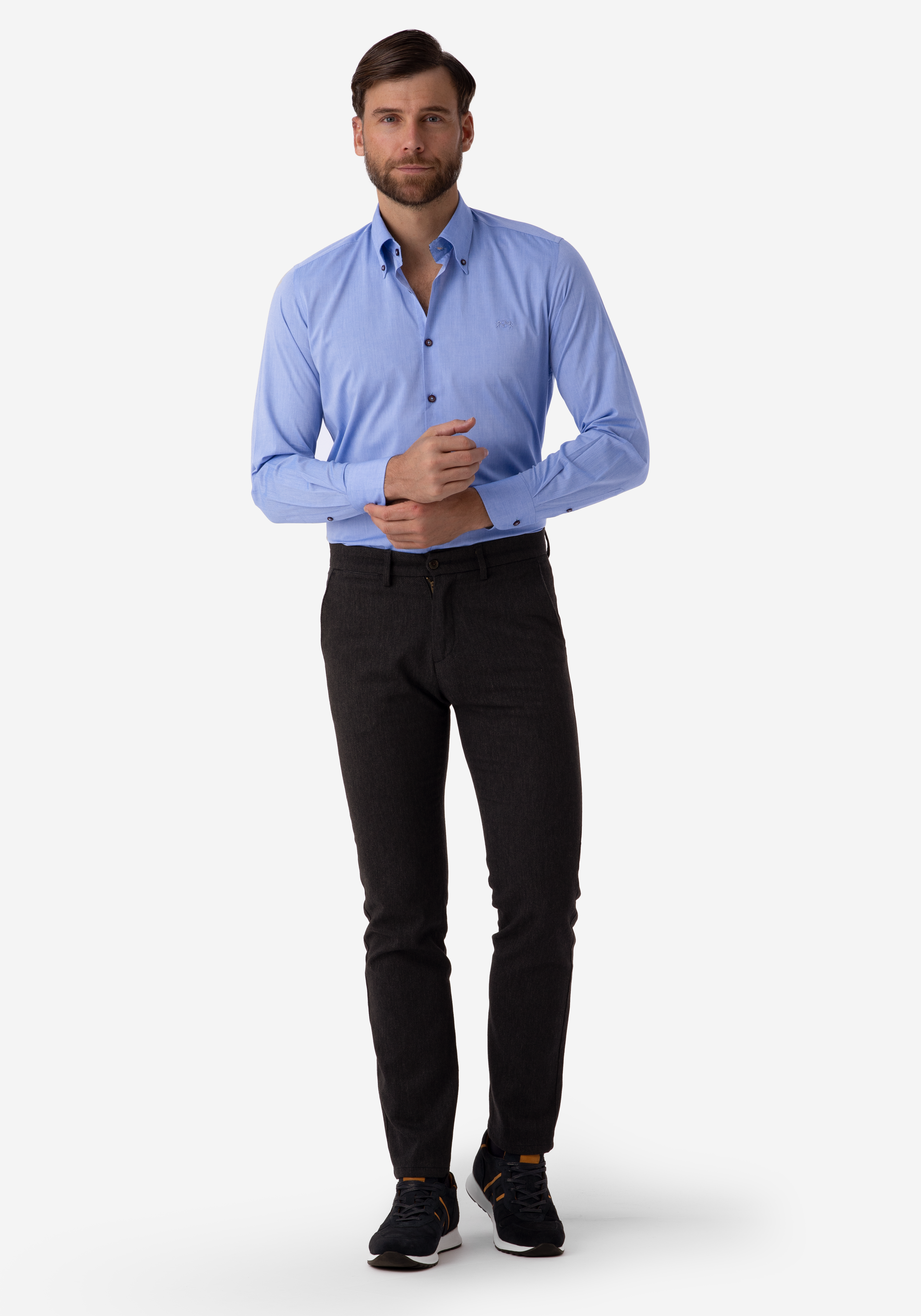 Dark Brown Cavarly Twill Pants