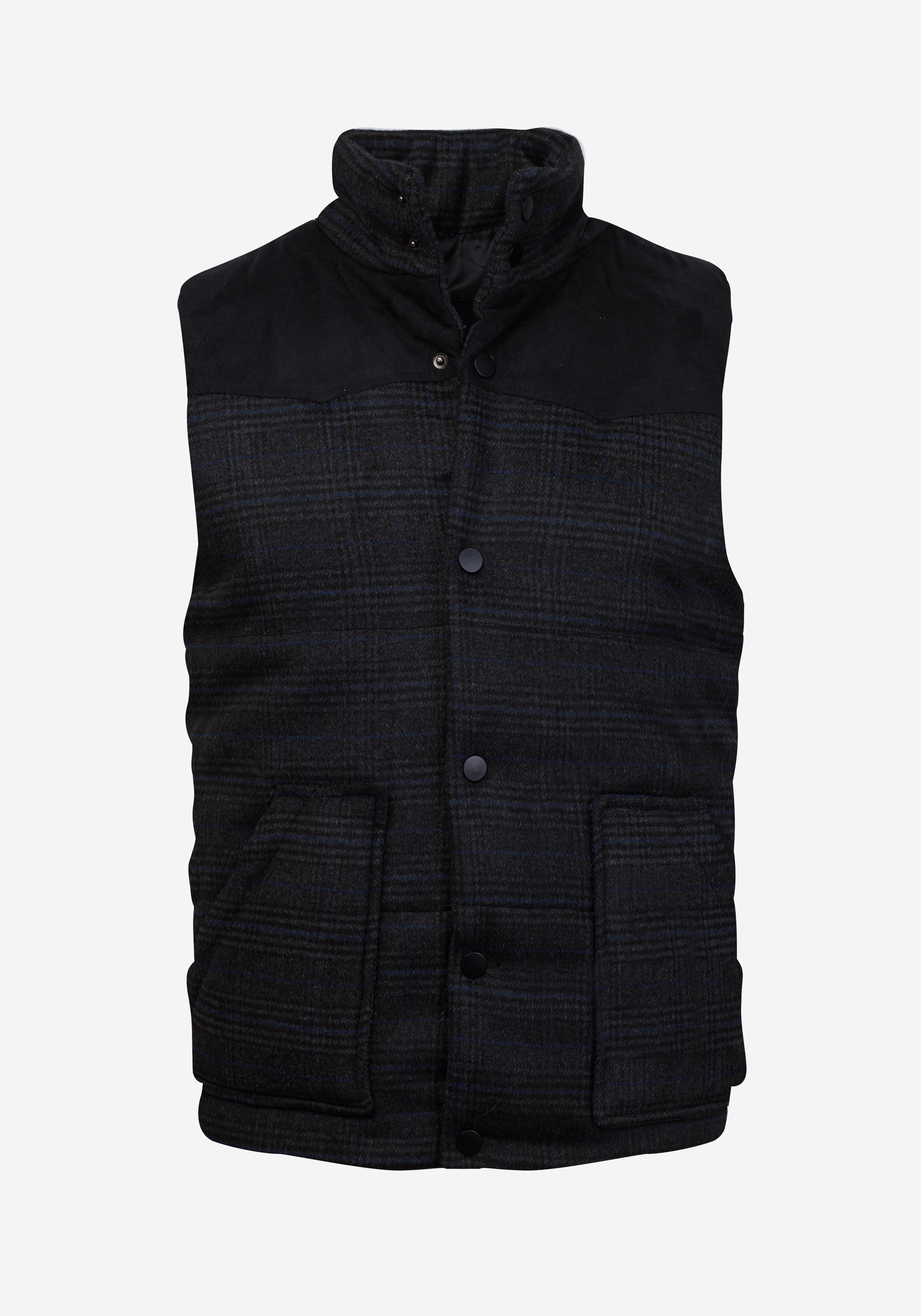 Charcoal Grey Checked Vest