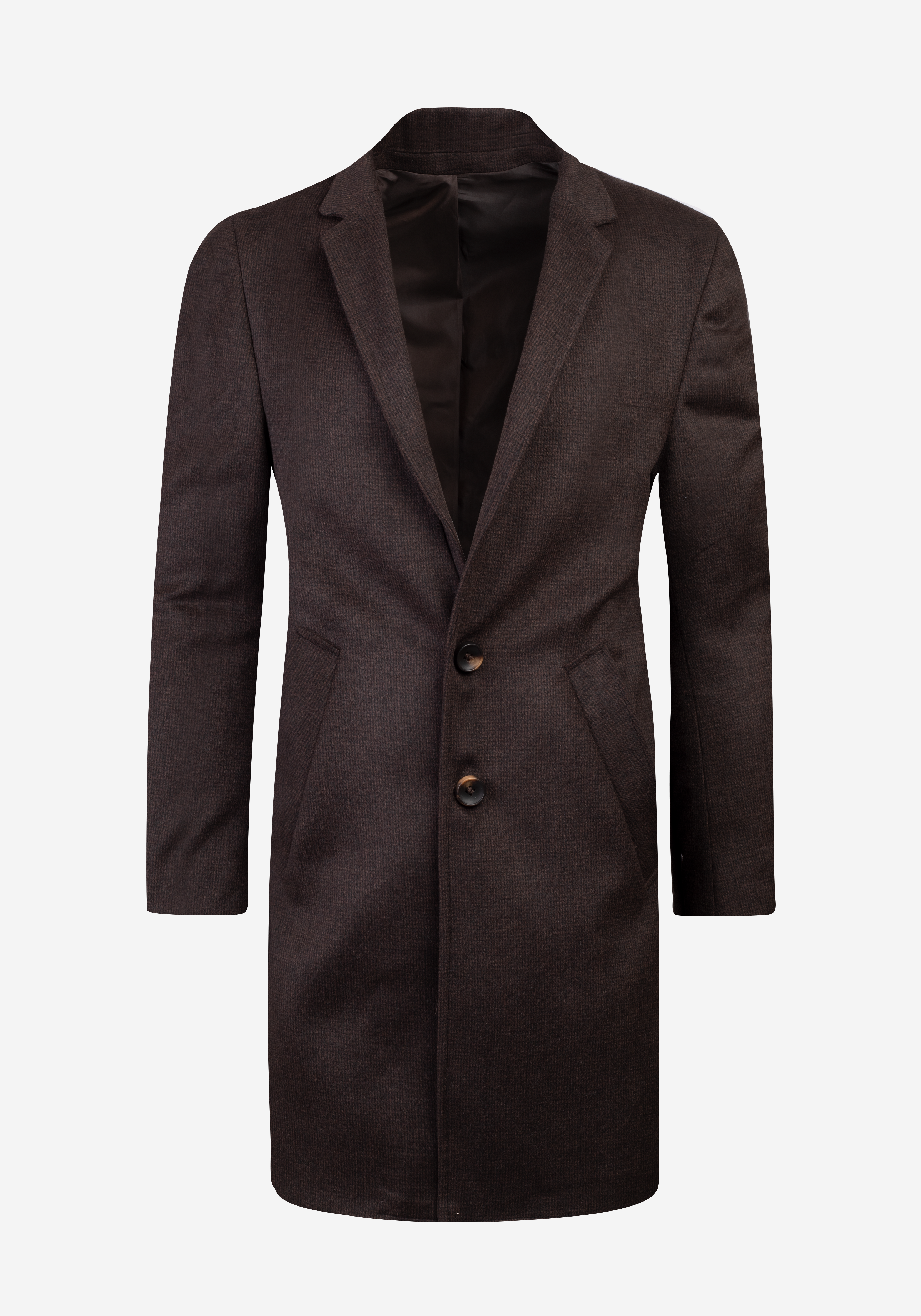 Coffee Brown Poly Wool Coat