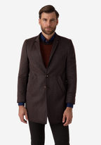 Coffee Brown Poly Wool Coat