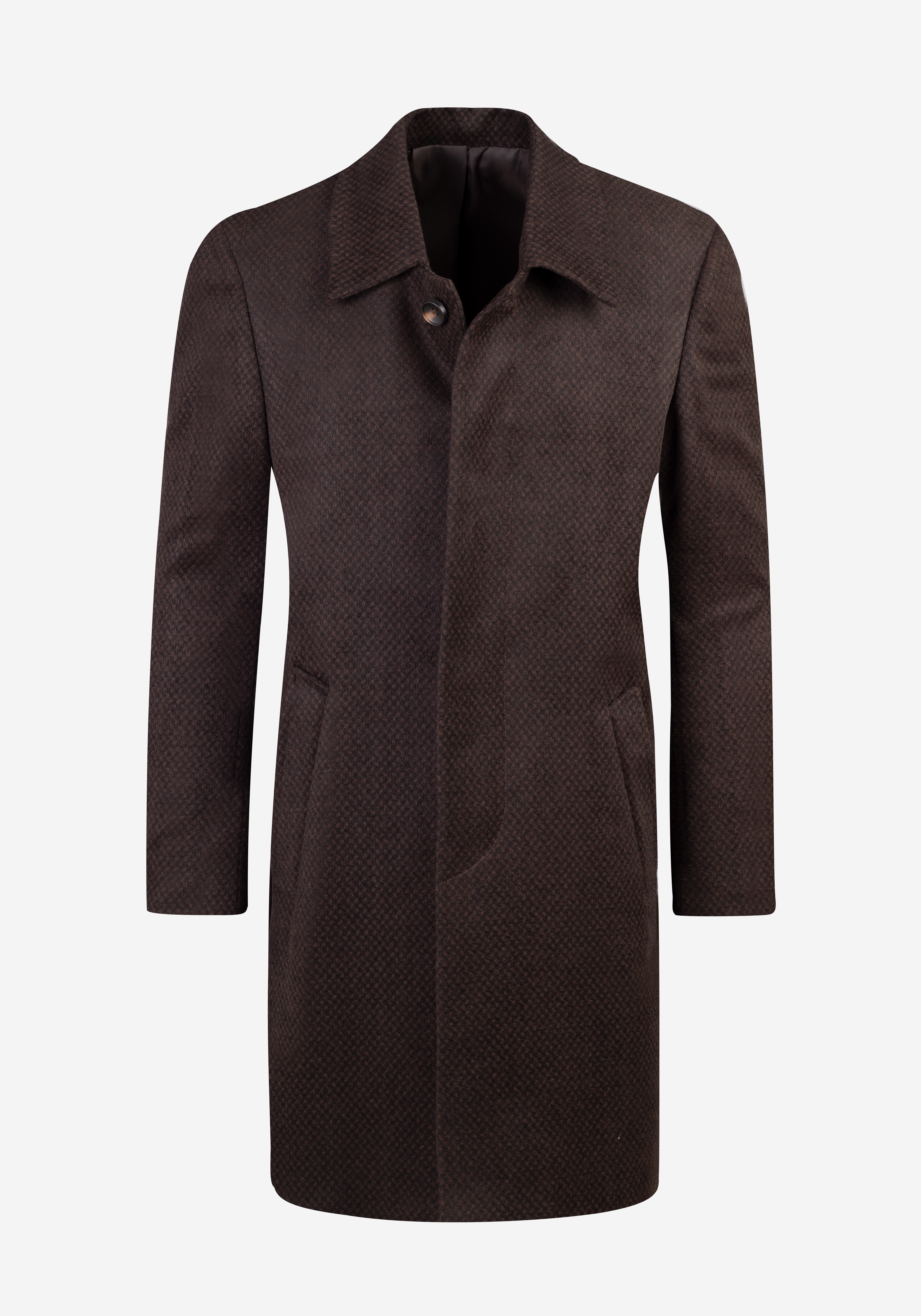 Mud Brown Poly Wool Coat
