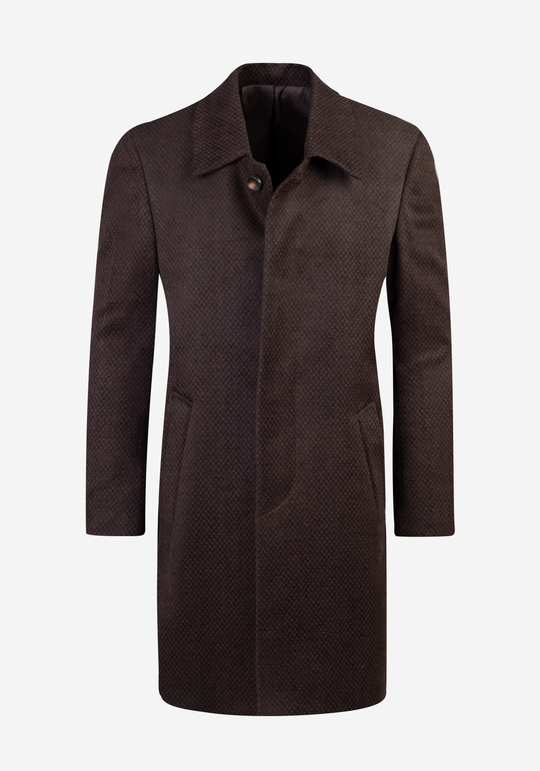 Mud Brown Poly Wool Coat