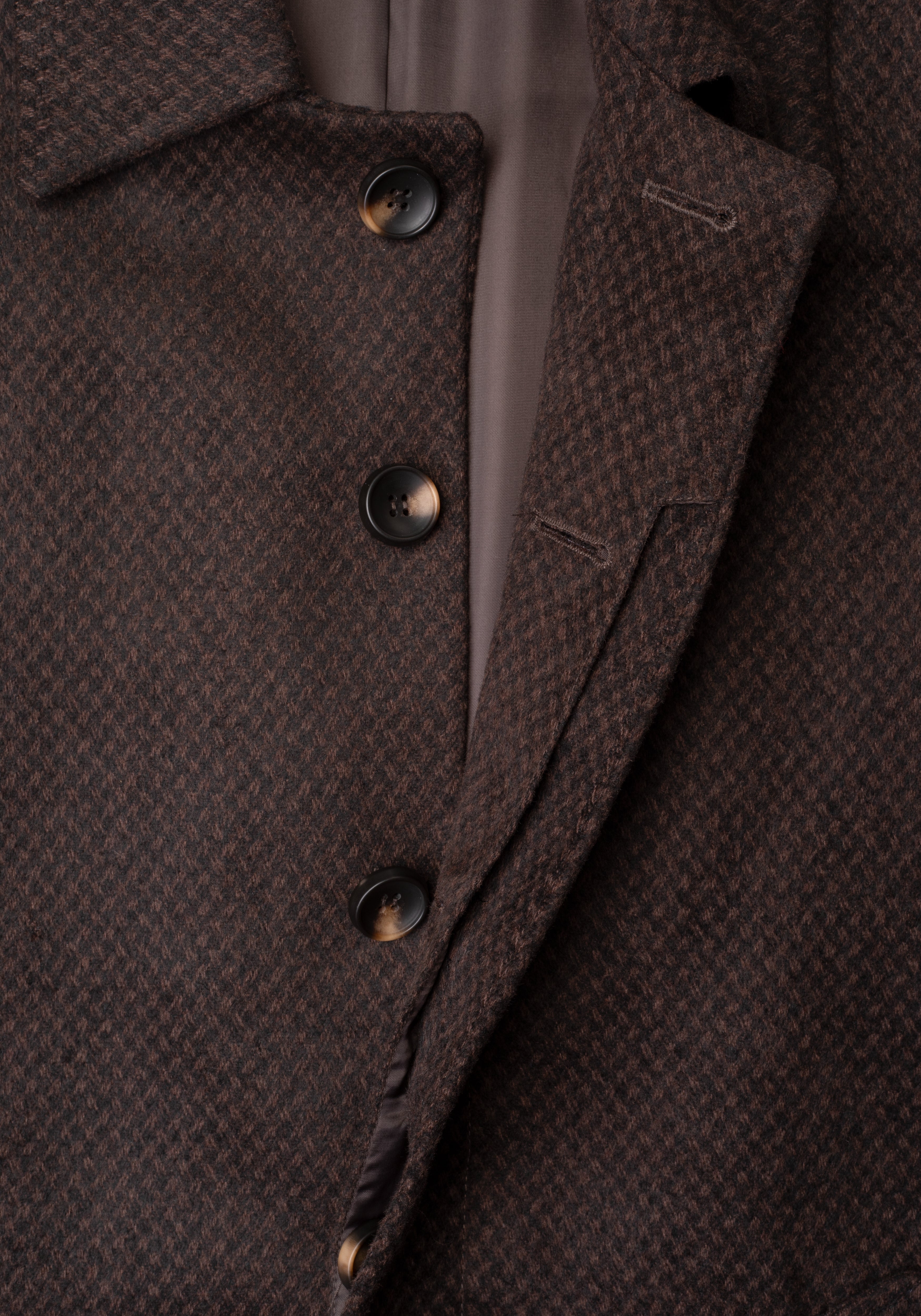 Mud Brown Poly Wool Coat