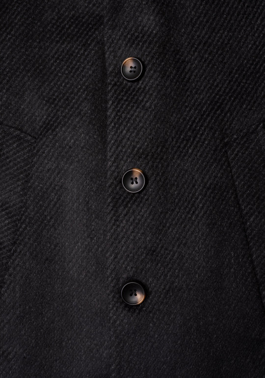 Charcoal Grey Poly Wool Coat