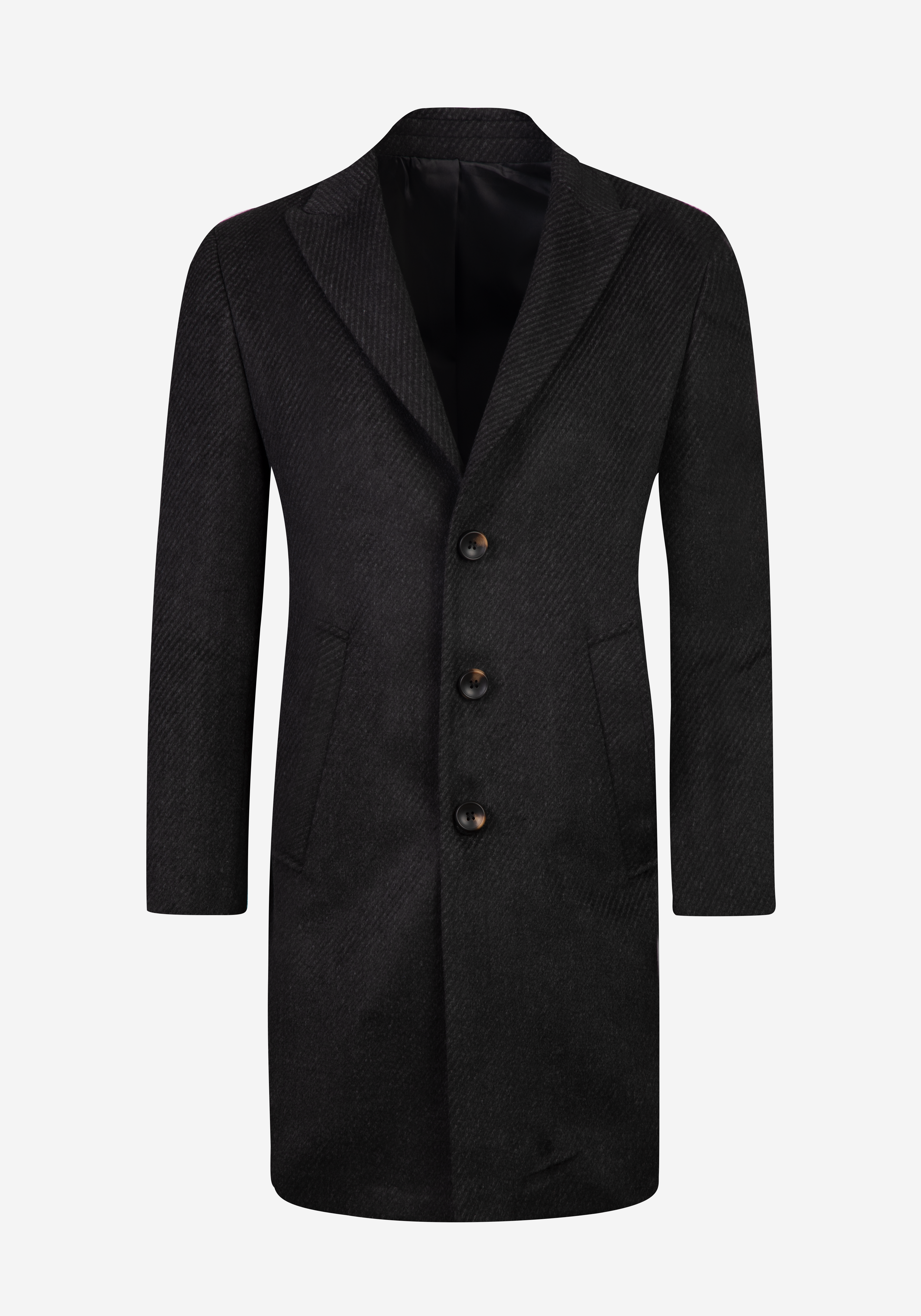 Charcoal Grey Poly Wool Coat