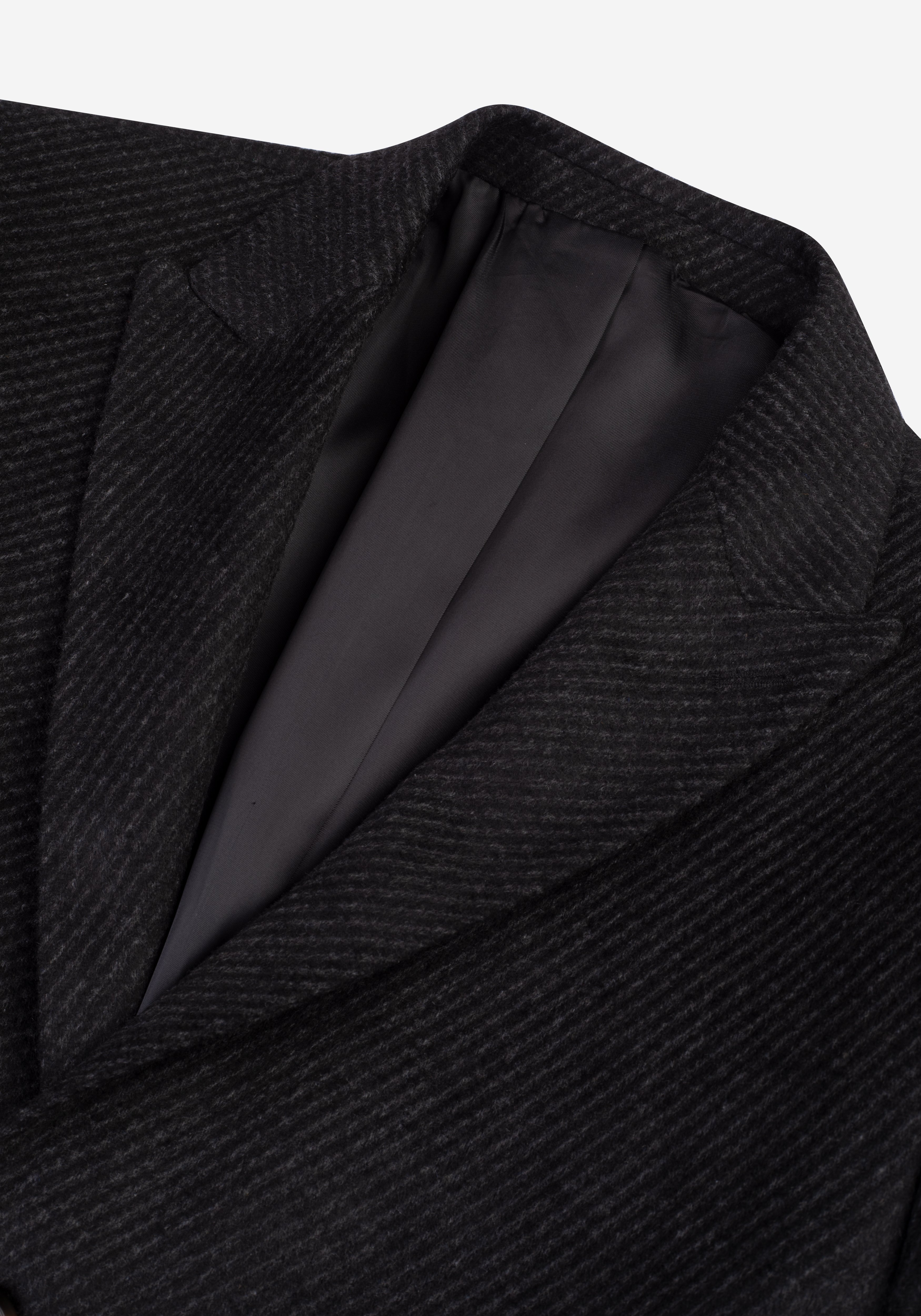 Charcoal Grey Poly Wool Coat