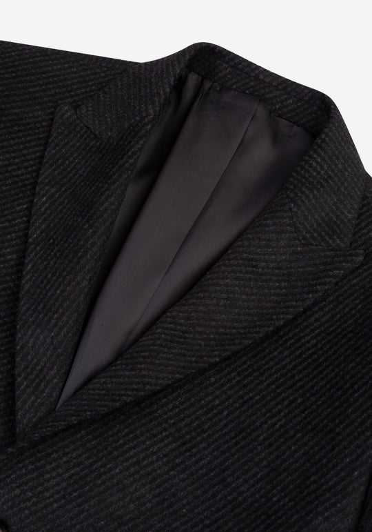 Charcoal Grey Poly Wool Coat