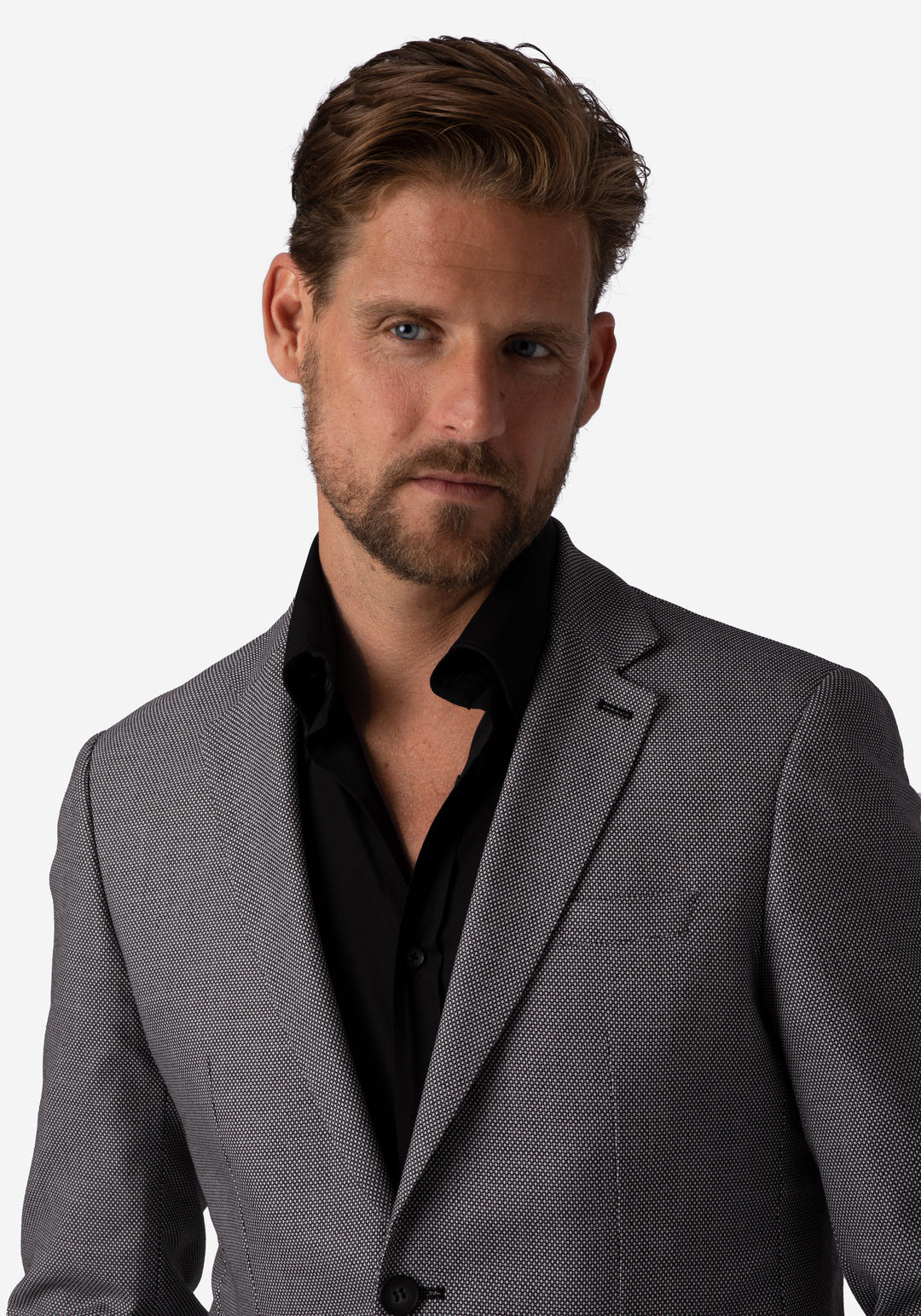 Contemporary Fit Oslo Grey Dotted Blazer