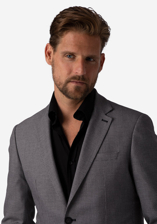 Contemporary Fit Oslo Grey Dotted Blazer
