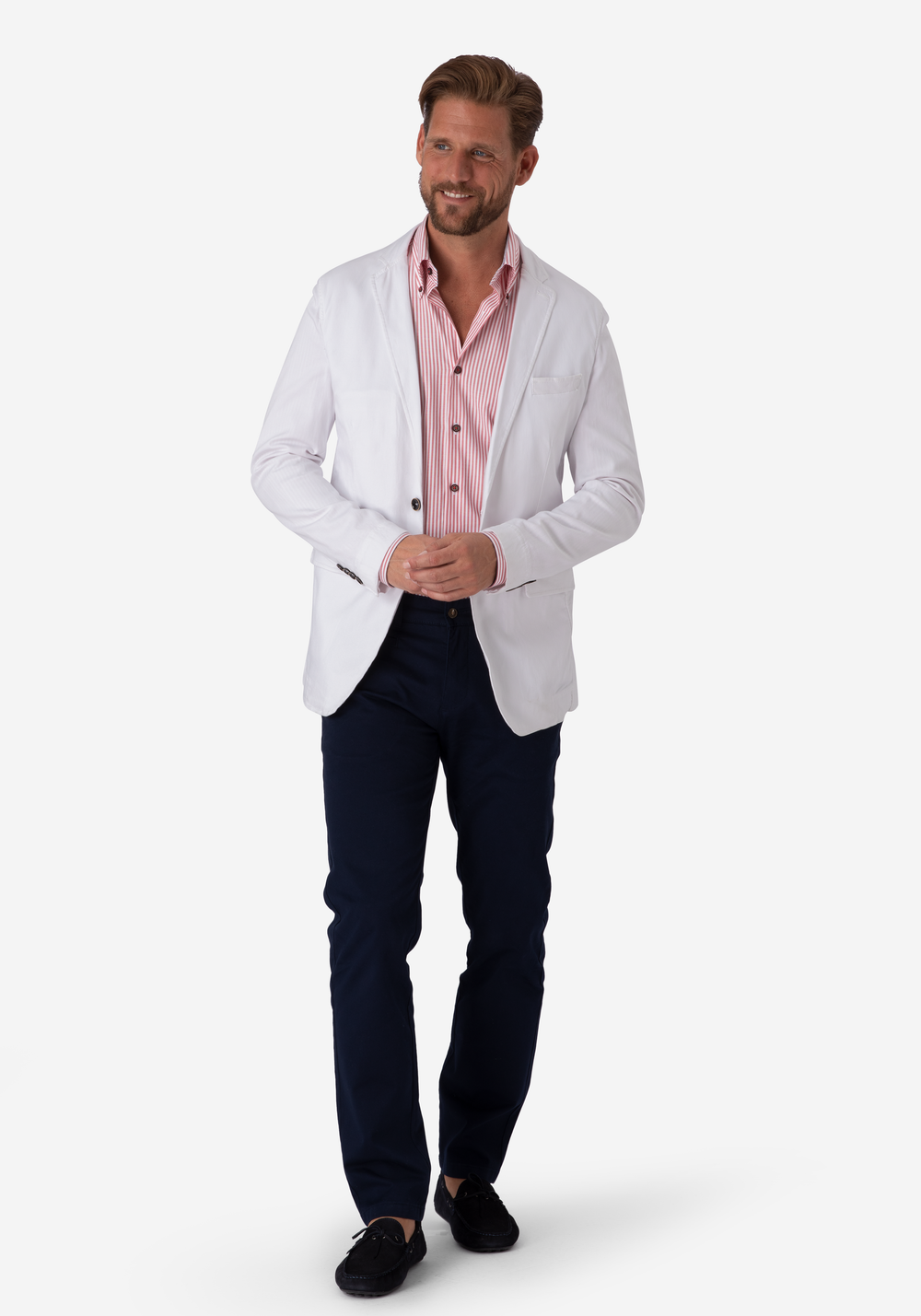 Contemporary Fit Royal White Blazer