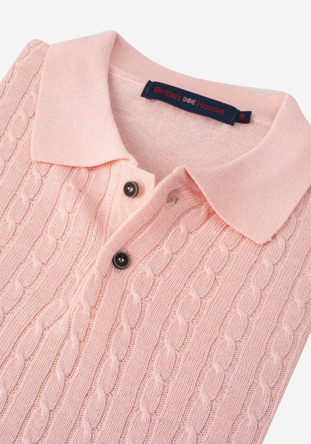 Faded Rose Braided Knitted Polo Shirt
