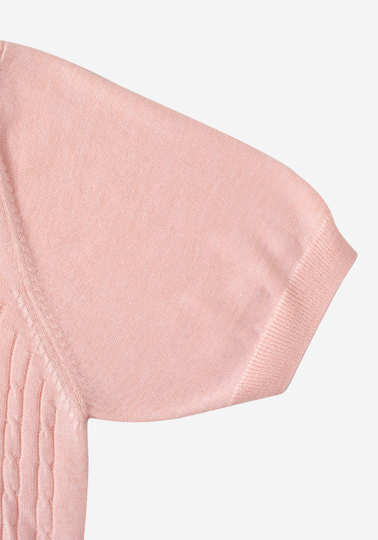 Faded Rose Braided Knitted Polo Shirt