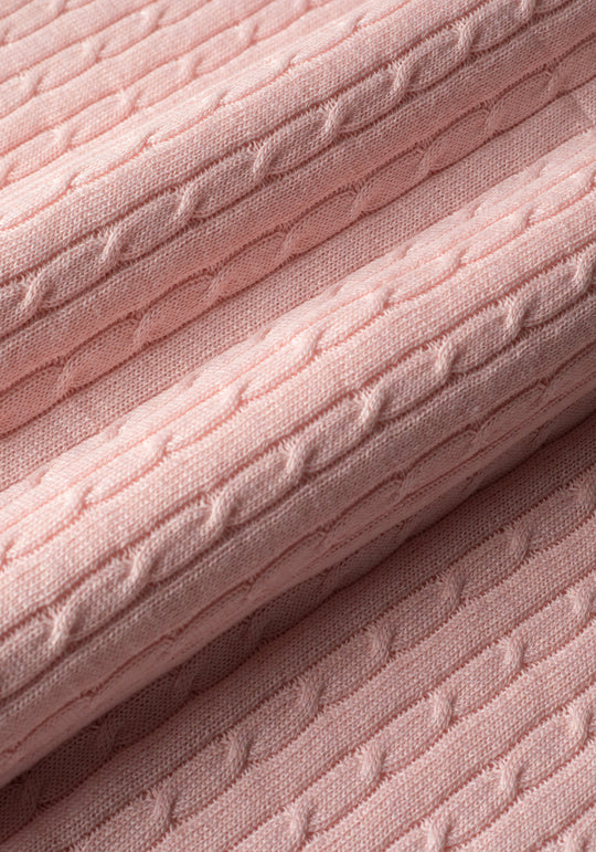 Faded Rose Braided Knitted Polo Shirt